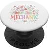 Wrench & Petal Creations Meccanico Floreale Donna Tecnico Riparazione Auto PopSockets PopGrip Adesivo