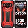 DOOGEE S200 Plus Rugged Smartphone 5G MTK 7300 4nm, 32GB+512GB 10100mAh 100MP+32MP+20MP Telefono Indistruttibile, 6.72"FHD 120 Hz 1.32 AMOLED, BT5.4/Fingerprint ID/Face ID/OTG