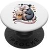Opossums Opossum Lover Gifts Opossum Drinking Iced Coffee Possum Lover Meme PopSockets PopGrip Adesivo