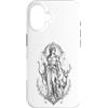 Wholesome Sketch Co Custodia per iPhone 16 Artemide Dea Greca Caccia alla Luna Cervo Mitologia Opera d'arte