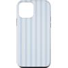 Classic Casely Stripes Pastel Colors Custodia per iPhone 12 mini Elegante Motivo Verticale Linee Autunno Azzurro e Grigio