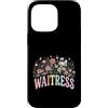 Waitress Bloom Collection Custodia per iPhone 14 Pro Max Cameriera floreale pastello Server Ristorante Lavoratore