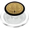 Christian Faith Religious Medaglia di San Benedetto Protezione Ciondolo Cattolico San Benedetto PopSockets PopGrip per MagSafe