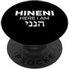 Christian Scripture Inspirational Bible Hineni Here I Am Christian Lion Fede Scrittura religiosa PopSockets PopGrip Adesivo