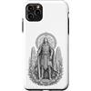 Wholesome Sketch Co Custodia per iPhone 11 Pro Max Nuada, arte celtica in argento, linea Warrior King
