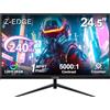 Z Z-Edge Z-Edge Monitor Gaming 24,5 pollici, 240 Hz, tempo di risposta di 1 ms, pannello VA Full HD 1080p, 16:9, luminosità 350 cd/m², FreeSync, HDMI e DisplayPort, compatibile con VESA, Nero