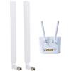 pawpoem 2 pcs Antenna Esterna 4G LTE SMA Maschio 10dBi, Antenna 4G LTE Esterna Omnidirezionale Compatta, Antenna LTE per Router，Modem, Gateway, Telecamera, Ripetitore, Connettore Maschio, Bianco