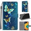 TOMYOU Cover per Samsung Galaxy A20 / A30, farfalla verde | Antiurto Protettiva Portafoglio, Slot per Schede, Magnetica, Custodia in Pelle PU, Libro Flip,Funzione Stand