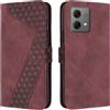 OKZone Cover per Motorola Moto G84, Custodia in PU Pelle per Motorola Moto G84, Custodia a Libro Protettiva Folio Portafoglio con Magnetica e Slot per Carte Wallet Case Flip Cover (Rosso)