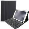 HLTOOP Custodia con Tastiera Universale per Tablet da 9,7, 10,1, 10,2, 10,5, 10,9, 11, Custodia Magnetica con Tastiera Staccabile E Portapenne,Nero