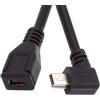 xiwai Mini B USB 5 pin maschio a femmina cavo di prolunga tipo B 90 gradi angolo sinistro cavo di ricarica 30 cm per fotocamera GPS