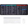 Partideal Keyboard Excel, tappetino per mouse con scorciatoie, tappetino per mouse da gioco super grande, antiscivolo, multifunzione, tappetino per tastiera, per ufficio, casa, scrivania, PC, laptop