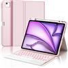 Occtingkind Cover con Tastiera Retroilluminata e Touchpad per iPad Air 13 (M4/M3/M2) & iPad Pro 12,9, Custodia, Bluetooth 5.0 Italiana 7 Colori, Portapenna Magnetico con Ricarica, Rosa