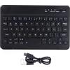 Junlucki Mini Tastiera Bluetooth, Tastiera Wireless a 59 Tasti da 7 Pollici Tastiera Portatile Ultrasottile Tastiera Ergonomica Silenziosa per Computer per Laptop/Tablet/Smartphone (Nero)