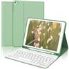 IVEOPPE Tastiera Custodia iPad 6 Generazione 9.7, Cover Tastiera Italiano Bluetooth staccabile per iPad 5/Pro 9.7/Air 2/Air 1, Erba Verde