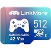 LinkMore Scheda Micro SDXC da 512 GB, A2, UHS-I, U3, V30, classe 10, velocità di lettura fino a 160 MB/s, velocità di scrittura fino a 120 MB/s, adattatore SD incluso (XV23 PRO)