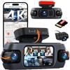 Hikity 3'' IPS Schermo Dashcam 4K con 4 Canali Controllo WiFi e App