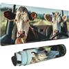 Mexpekil Tappetino per mouse con due mucche che guidano con base in gomma antiscivolo, 80 x 30 cm, tappetino per mouse da gioco, grande tappetino da scrivania, tappetino impermeabile per tastiera e