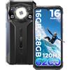 HOTWAV Cyber 17 Rugged Smartphone Android 16-16GB+128GB/2TB TF/Octa-core Telefono Indistruttibile Cellulare Robusto, 6200mAh 6.75 HD+ 48MP+16MP, Gemini AI, NFC/Face ID/OTG/GPS/Dual SIM 4G