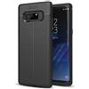 NALIA Custodia compatibile con Samsung Galaxy Note 8, Cover Protezione Aspetto di Cuoio Ultra-Slim Case Protettiva Morbido Cellulare in Silicone Gel, Gomma Bumper Telefono Copertura Sottile - Nero