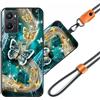 JEZSTHAI Custodia Compatibile con Oppo A96 4G Cover in Silicone TPU Morbido con Cordino/Laccio Tracolla Cellulare,Antiurto AntiGraffio Protettiva Bumper Case con Disegno Motivi,A04