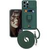 Wishcover store Cover Per iPhon 15 Pro Max Collana Cordino CustodiaTPU Silicone Case Bumper,Cordoncino+Scorrevole [Protezione Copri Fotocamera]+Slot,Custodia da Collo per Smartphone。