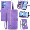 MOJIA Custodia Portafoglio per Doogee Note 56X / Note 56X Pro, Pelle PU Flip Cover per Telefono con Guscio Interno in TPU, Multifunzione Porta Carte con Cinturino Polso. Viola