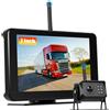 GOHHDL Telecamera Posteriore Wireless con Schermo Touch IPS da 7 Pollici, BSD + Assistenza al Parcheggio + Visione Notturna + Impermeabile IP68 + Registrazione in Loop per Camion/Camper/Furgoni 12-24V