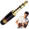 Janurium Presa audio, 6,35 mm, adattatore altoparlante doppio canale 6,35 mm, presa altoparlante stereo, adattatore stereo, cavo convertitore, cavo audio con trasmissione stereo p