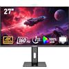 Gawfolk Schermo PC da 27 pollici IPS, monitor da gioco 4K UHD 160Hz, 1ms, FreeSync, 100% sRGB, grandangolo di visione di 178°, HDMI 2.1, DisplayPort, regolabile in altezza e girevole, VESA 75 x 75 mm
