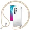 NALIA Cover con Collana per Samsung Galaxy S25 Ultra, Arenaria Beige | Mani Libere, Zero Stress, Retro Cristallino, Il Tuo Tocco Di Stile, Airbag Invisibile, HANGIT PRO
