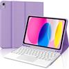 Occtingkind Custodia con Tastiera e Touchpad per iPad A16 11 Gen (2025) e 10.9 Gen (2022), Italiano QWERTY, Senza Retroilluminazione, Bluetooth 5.0, Porta Penna, Lilla Chiaro