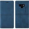 OKZone Cover per Samsung Galaxy Note 9, Cover a Libro Samsung Note 9, Custodia in Pelle Samsung Note 9 Magnetica [Portafoglio] Custodia Silicone TPU Antiurto,Funzione Supporto Slot Schede (Blu)