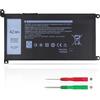 KXRSII 42Wh YRDD6 1VX1H Batteria per Dell Inspiron 5593 3583 3593 3501 5584 3793 5482 5485 3582 3584 5582 5594 5598 5585 5590 3493 5493 5481 5491 2-in-1 5493 7586 Vostro 5490 5590 3491 Latitude 3310