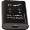 Generic Switch di Condivisione USB Switcher Periferico 2 Porte per, Stampante, PC, Nero
