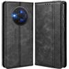 MOJIA Cover per TCL NxtPaper 60 Ultra, PU Custodia Antiurto Resistente ai Graffi, Custodia Flip Portafoglio per Telefono con Supporto e Slot per Schede. Nero