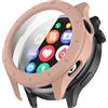 FTRONGRT Cover Compatibile con Xiaomi Watch S4 / eSIM, PC + Pellicola Temperata Tutto Compreso Antigraffio Custodia Protettiva.Rosa