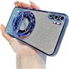 IMEIKONST Custodia per Samsung Galaxy Note 10 Plus con Cavalletto ad Anello, Elettroplaccata Gradiente Brillantini per Ragazze Donna Protettiva Antiurto Cover per Samsung Note 10+ Plus. Blu DS1