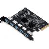 Elprico Scheda PCIe A USB 3.2 Gen 2 con Larghezza di Banda 10 Gbps 5 Porte TIPO A, Chip di Controllo Principale ASMedia ASM3142, Scheda di Espansione PCI Express Scheda USB per PC Desktop