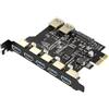 Remingtape Scheda di Espansione PCI-e USB 3.0 A 7 Porte con Connettore di Alimentazione A 15 Pin Adattatore PCIE X1 USB3.0 5 Gbps