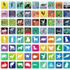 Hebayy Gioco di memoria con abbinamenti, 108 pezzi, 72 carte di animali e 36 carte di ombre. 36 coppie di animali reali per bambini piccoli, scuola materna, bambini di 4, 5, 6 anni (5cm x 5cm)