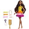 Barbie Ricci Perfetti, Bambola con Capelli Lunghi da Pettinare con Pettine, Bigodini e Accessori, Giocattolo per Bambini 3+ Anni, GBK24