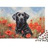 KQZJXNRPHG Puzzle di Cane Labrador Nero 1000 Pezzi Puzzle di Carta per Adulti 52x38cm/1000pcs
