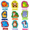 SpriteGru 9 lacing cards, Carte da cucire a doppia faccia in 9 animali selvatici con 9 lacci colorati, giochi di sviluppo dell'immaginazione per bambini, attività educativa e di apprendimento.