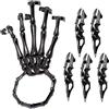 Xdyyjrasa Bracciale a Mano Scheletro Giunto Mobile con 5 Anelli per Dita Intere - Gioielli di Halloween in Lega placcata Punk Gotico per Costume da Festa Cosplay, Nero