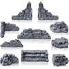 GW Box GWBox Rovine da parete in pietra per set di terreni, pareti in pietra rovinate, set di paesaggi per tavolo da 28 mm miniature per layout militare