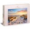 Ulmer Puzzleschmiede Puzzle 1000 pezzi Giorno al mare - Sentiero delle dune al mare con luce dorata e atmosfera tranquilla - rilassante motivo naturale con qualità Made in Germany