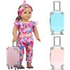 Uanqfegy Set di valigie per Mini Bambole - 2 valigie in ABS con Manico, per Bambole da 16 e 18 Pollici, Accessori per America Girl
