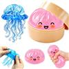 TOGETDREAM Glitter Dumpling Squishy & Medusa Squishy Set, Ravioli con Vaporiera, Ravioli 9cm TPR, Antistress Fidget Toys per Bambini & Adulti, Portatile Pallina Antistress