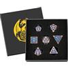 DND DADO DND Set di 7 Dadi in Metallo, Modello del Polpo, 7 pezzi di Dadi Poliedrici, D20, D12, 2 D10, D8, D6 e D4, Accessori per Giochi di Società, Giochi di Ruolo, Regali DND con Scatola Regalo, Blu + Rame